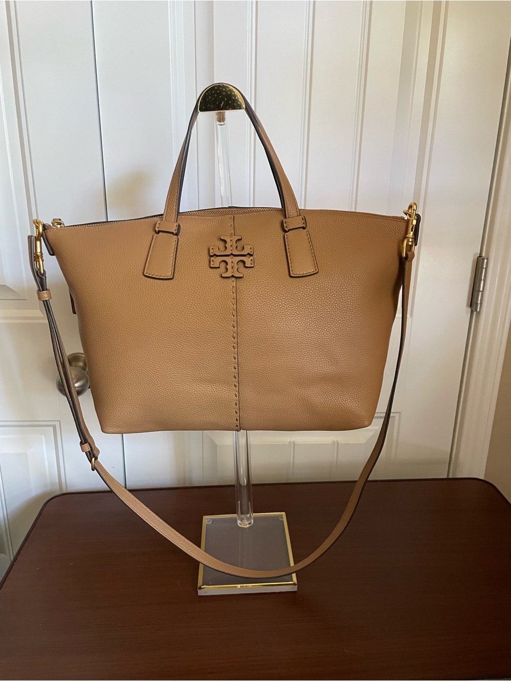 Tory Burch McGraw Top-Zip Satchel with COA